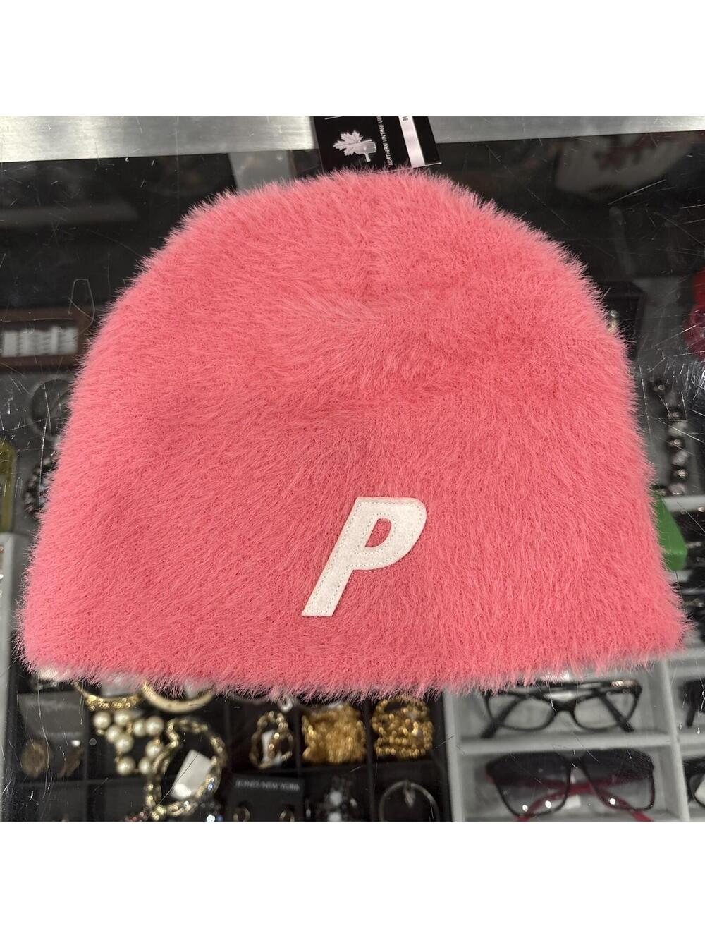 Pink Fuzzy Mohair P Nein Cuff Palace Streetwear Beanie